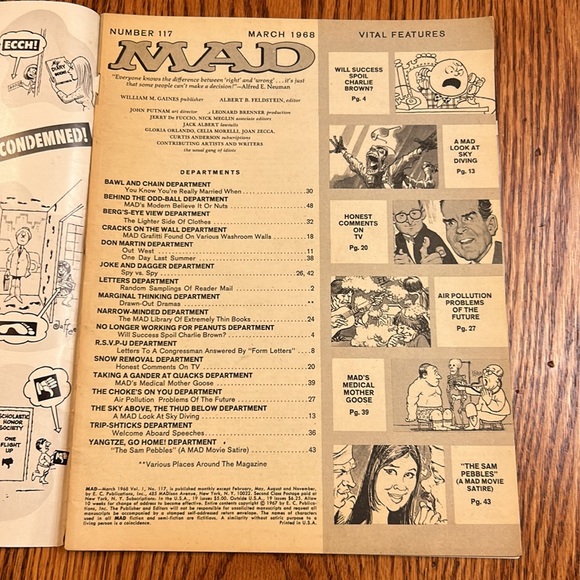 March ‘68 MAD Magazine No 117 Alfred E Neuman Football Field Goal - Picture 5 of 14